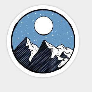 Mountain At Night Sticker